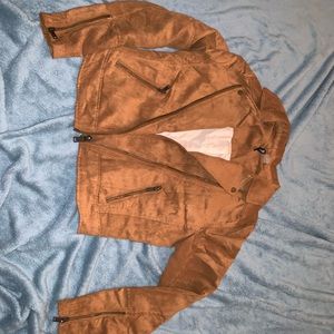 Suede moto jacket